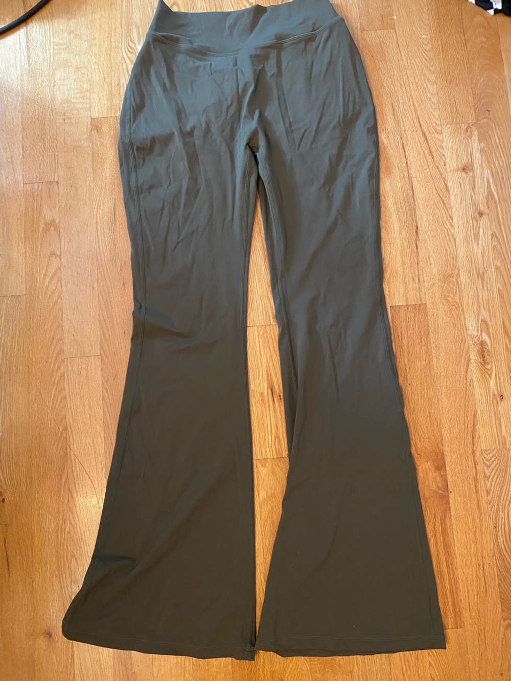 Olive Green Flared Yoga Pants